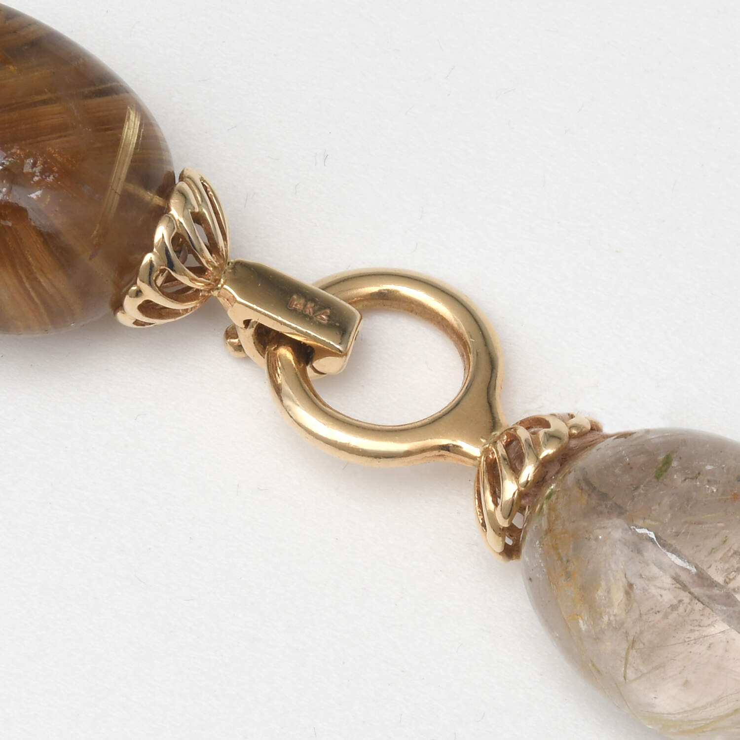14KY Rutilated Quartz Nugget Strand Necklace-3