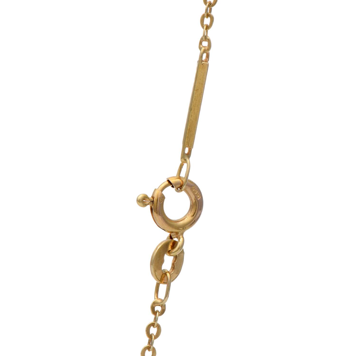 14KY Bar & Cable Link Chain Necklace-2