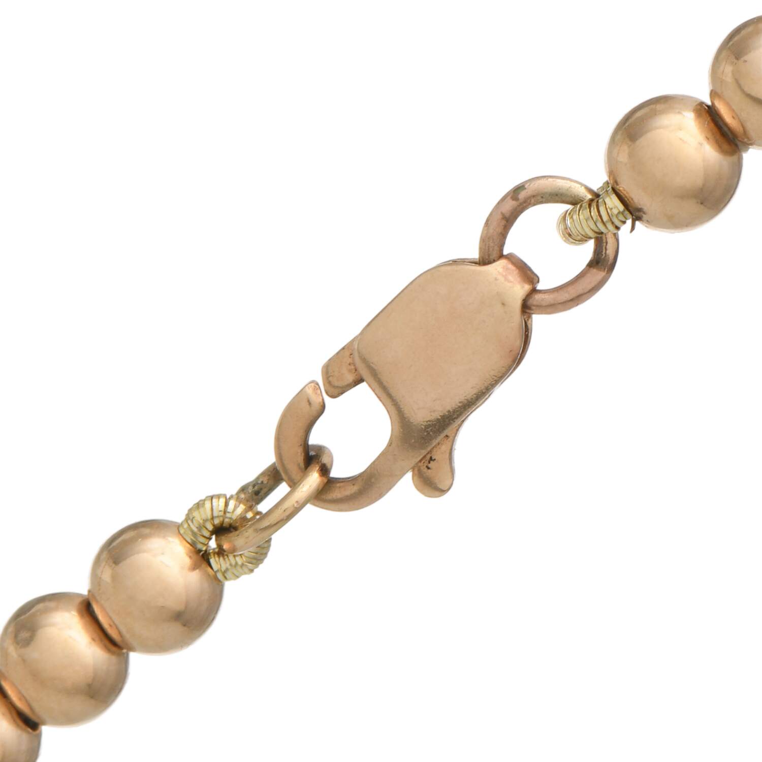 14KY Hollow Gold Bead(3.9 mm) Necklace-2