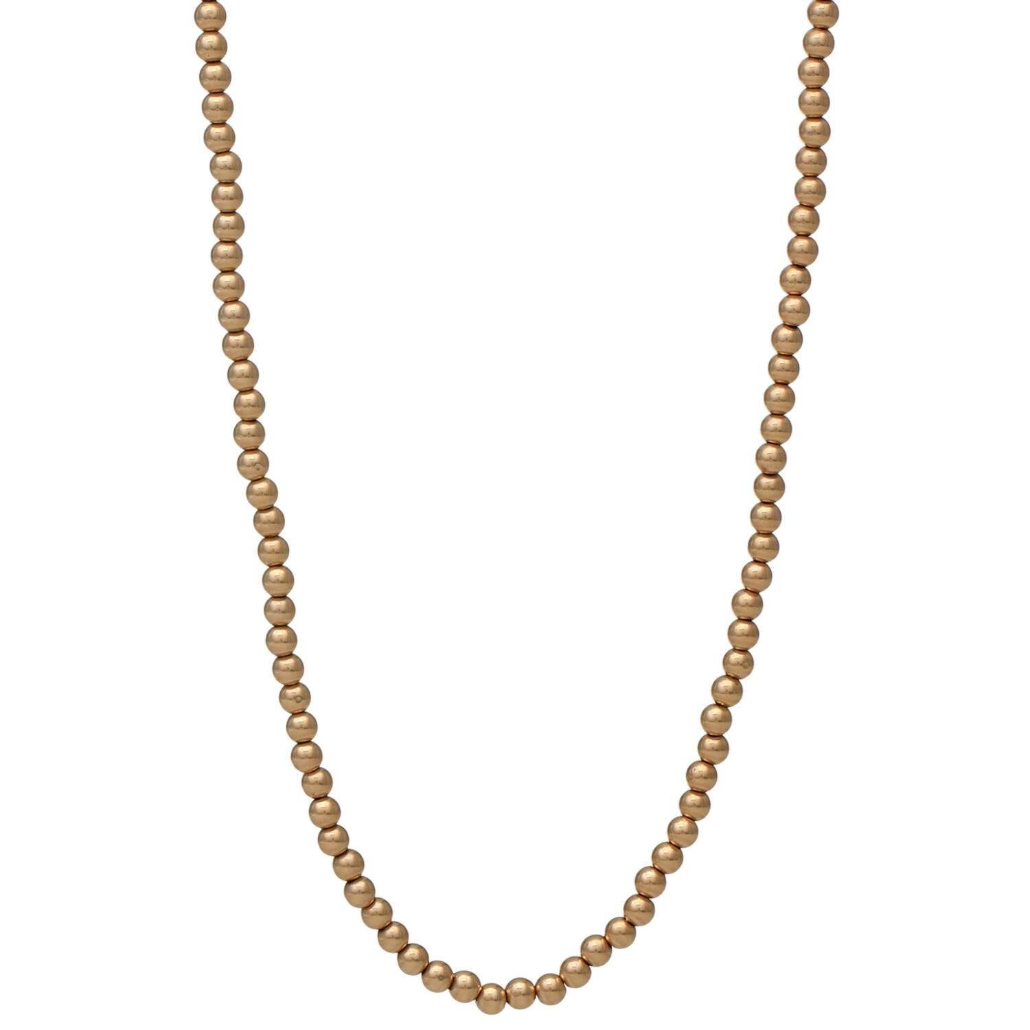 14KY Hollow Gold Bead(3.9 mm) Necklace-1