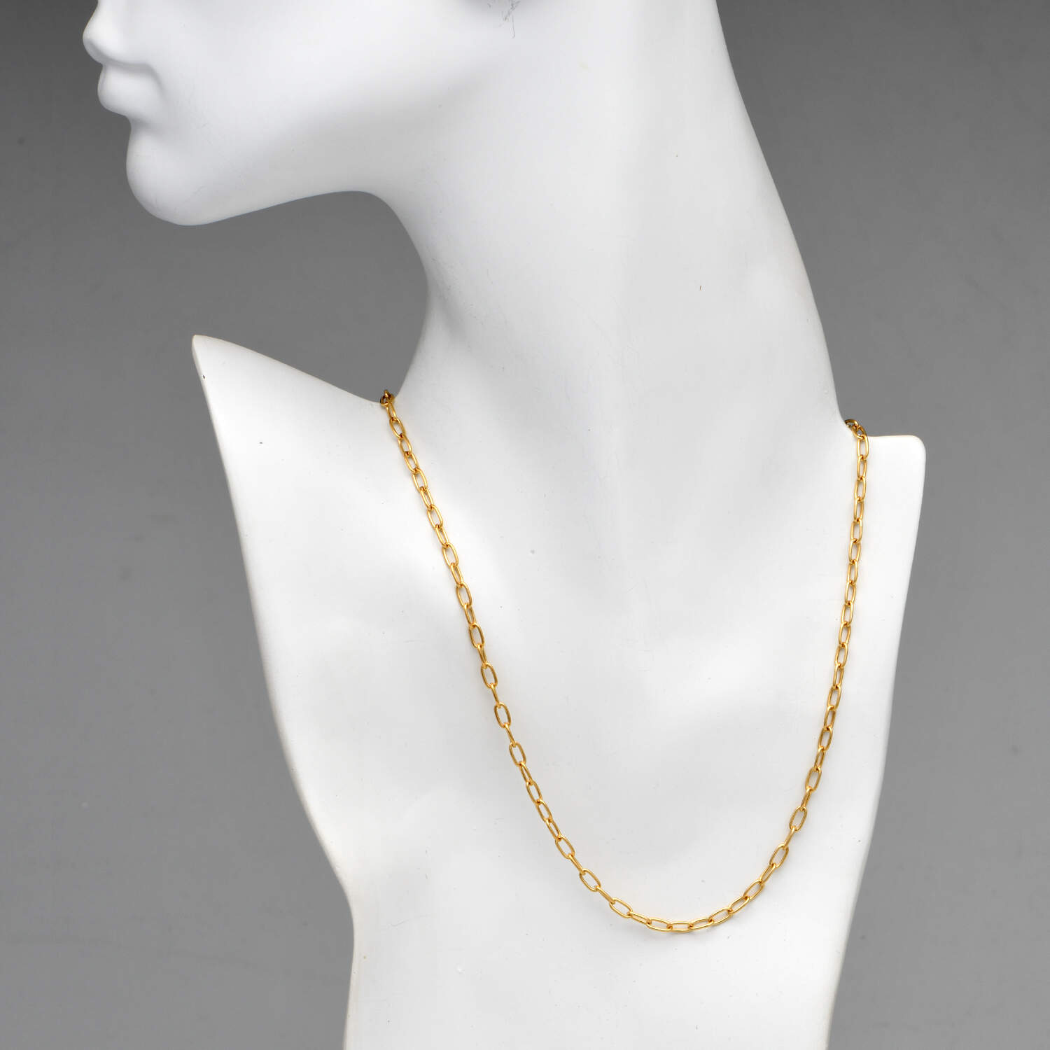 14KY Italian Paperclip Link Chain Necklace-3