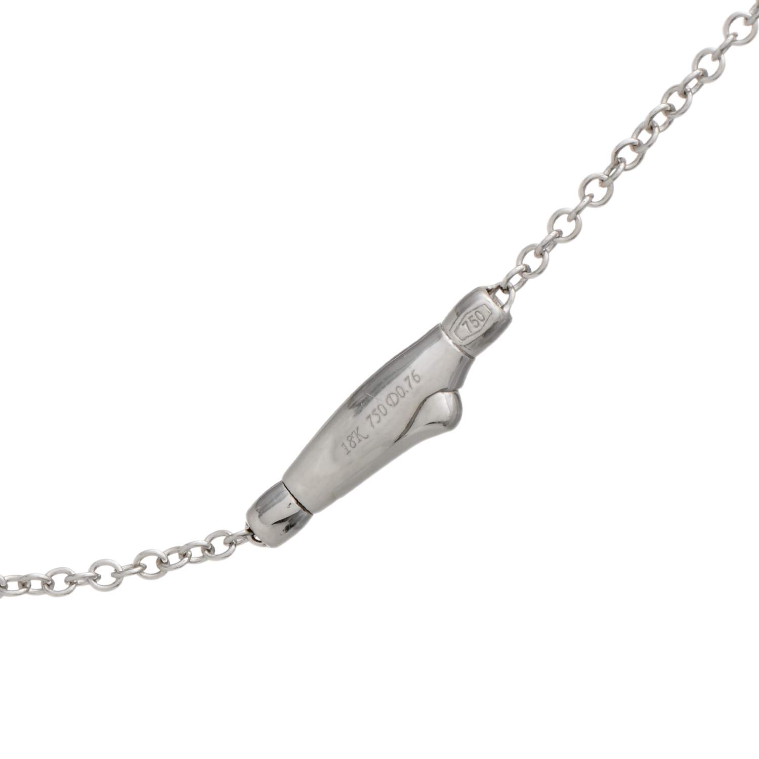 18KW Pave Diamond(0.56) Swirl Station Necklace-4