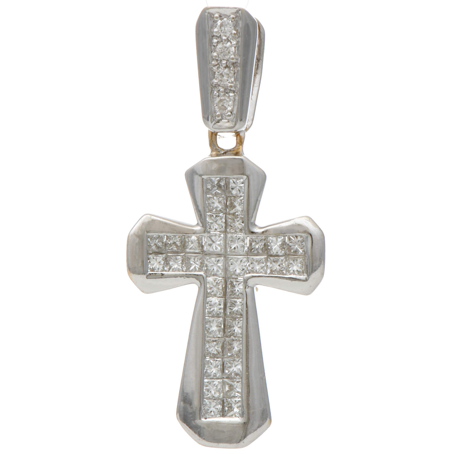 18KW Diamond(0.50) Cross Pendant-1
