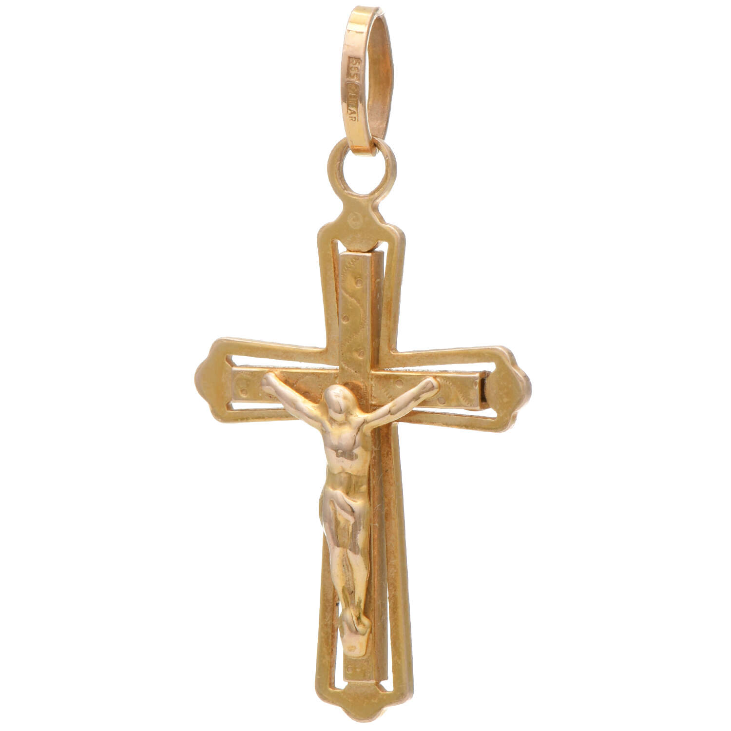 14KY Crucifix Cross Pendant-1