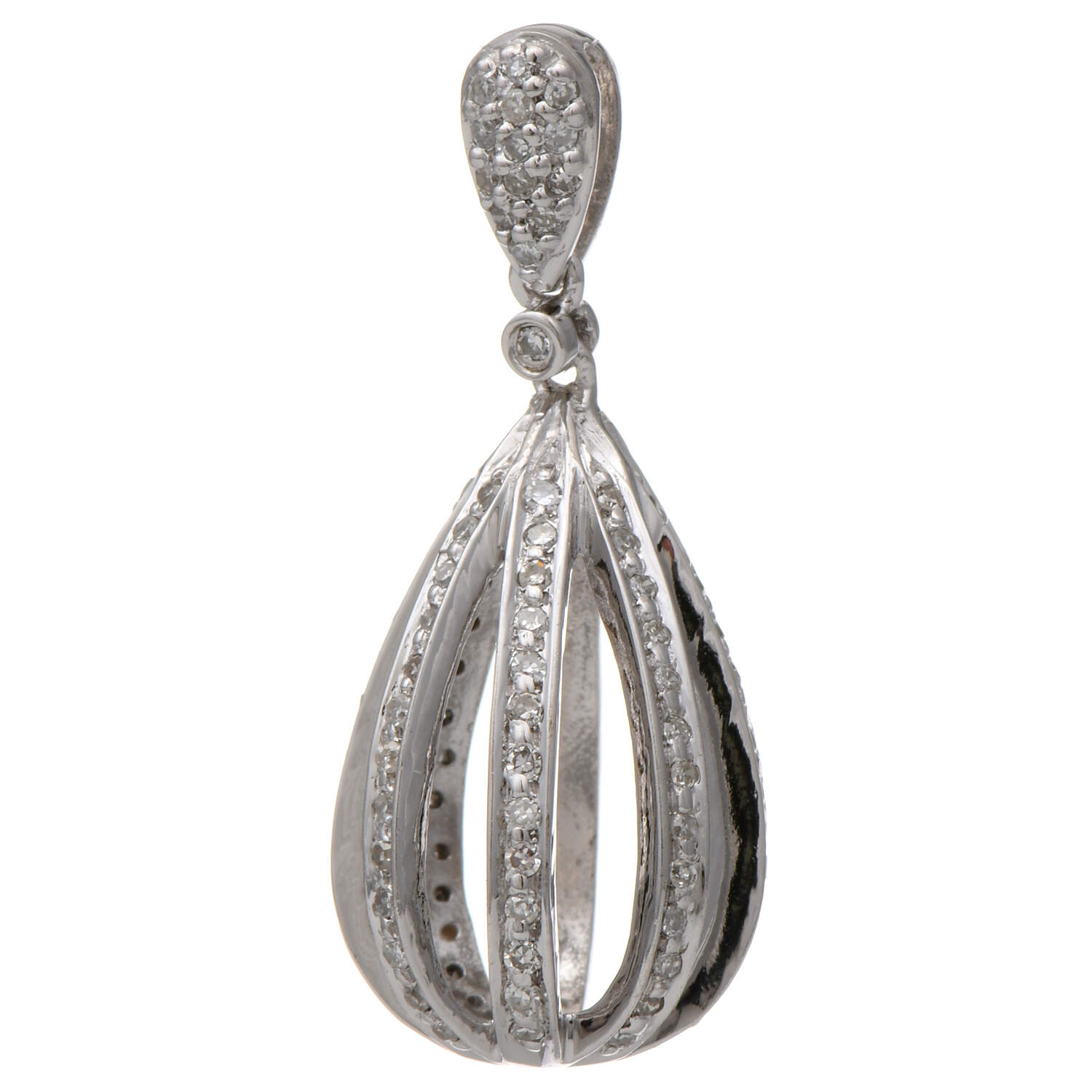 14KW Diamond(0.25) Open Cage Pendant-1
