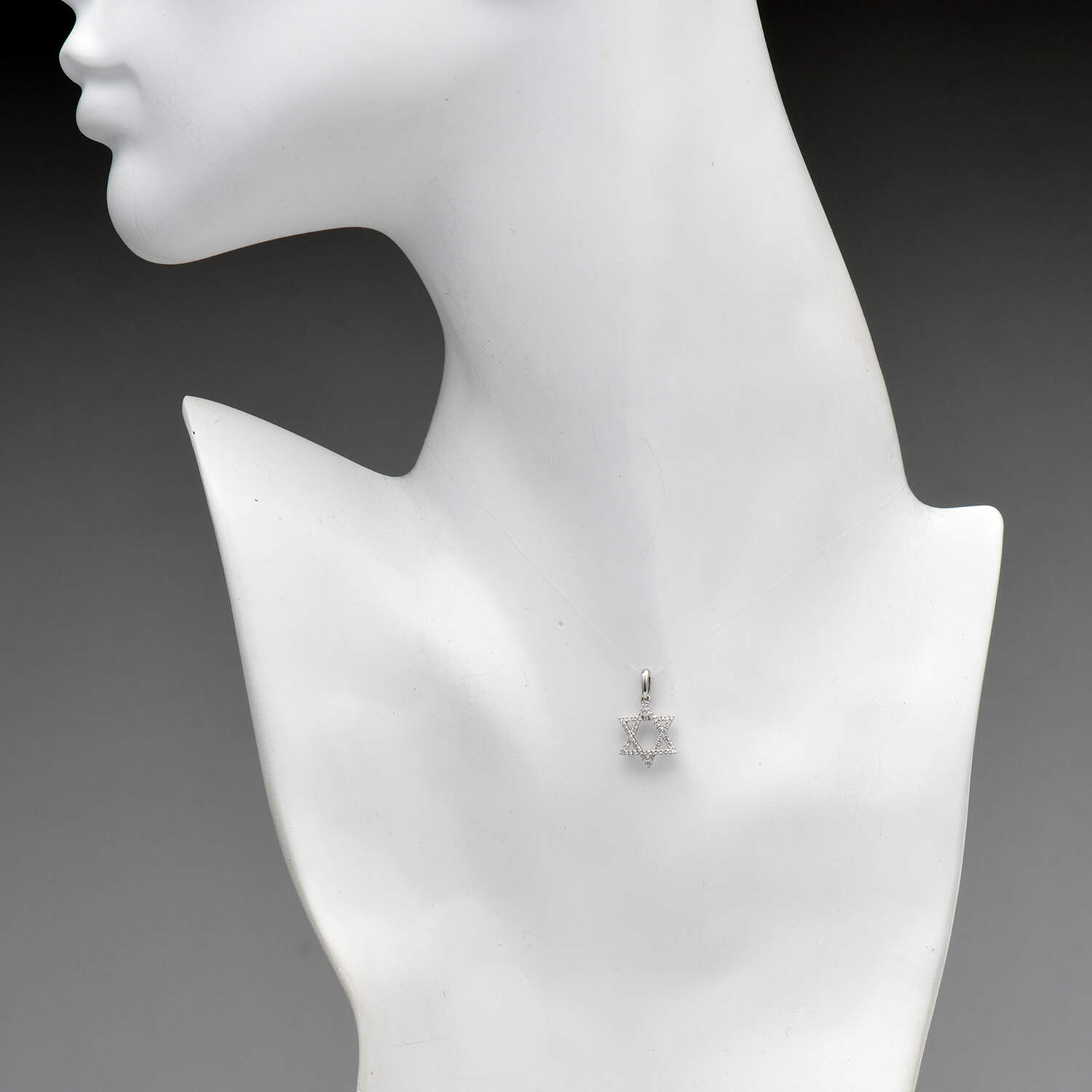 14KW Diamond(0.15) Star of David Pendant-3