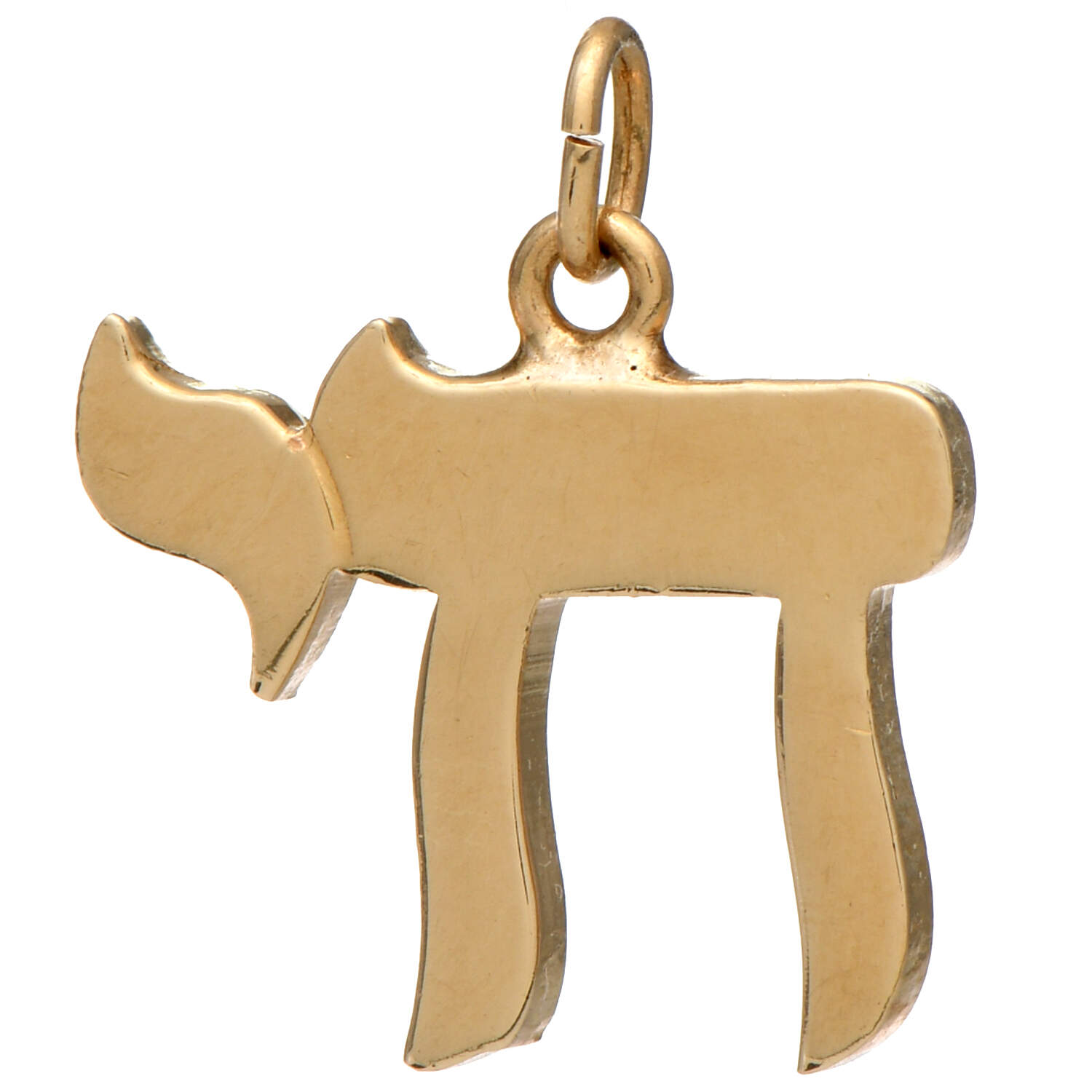 14KY Solid Gold Chai Pendant-1