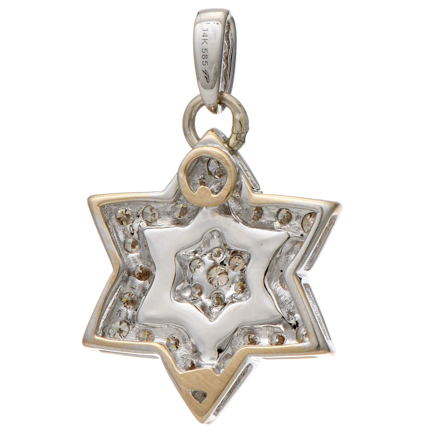 18/14KW Diamond(0.48) & Enamel Star Pendant-2