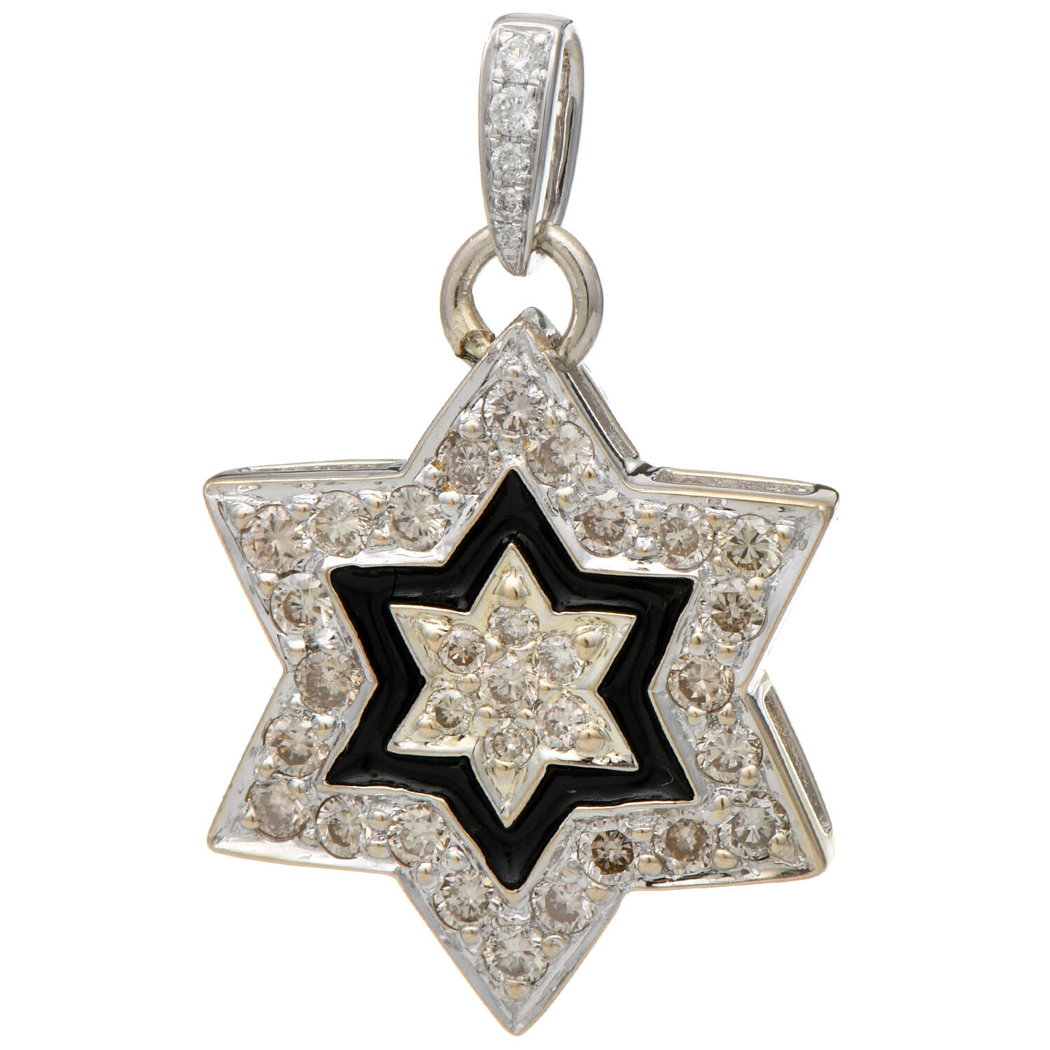 18/14KW Diamond(0.48) & Enamel Star Pendant-1
