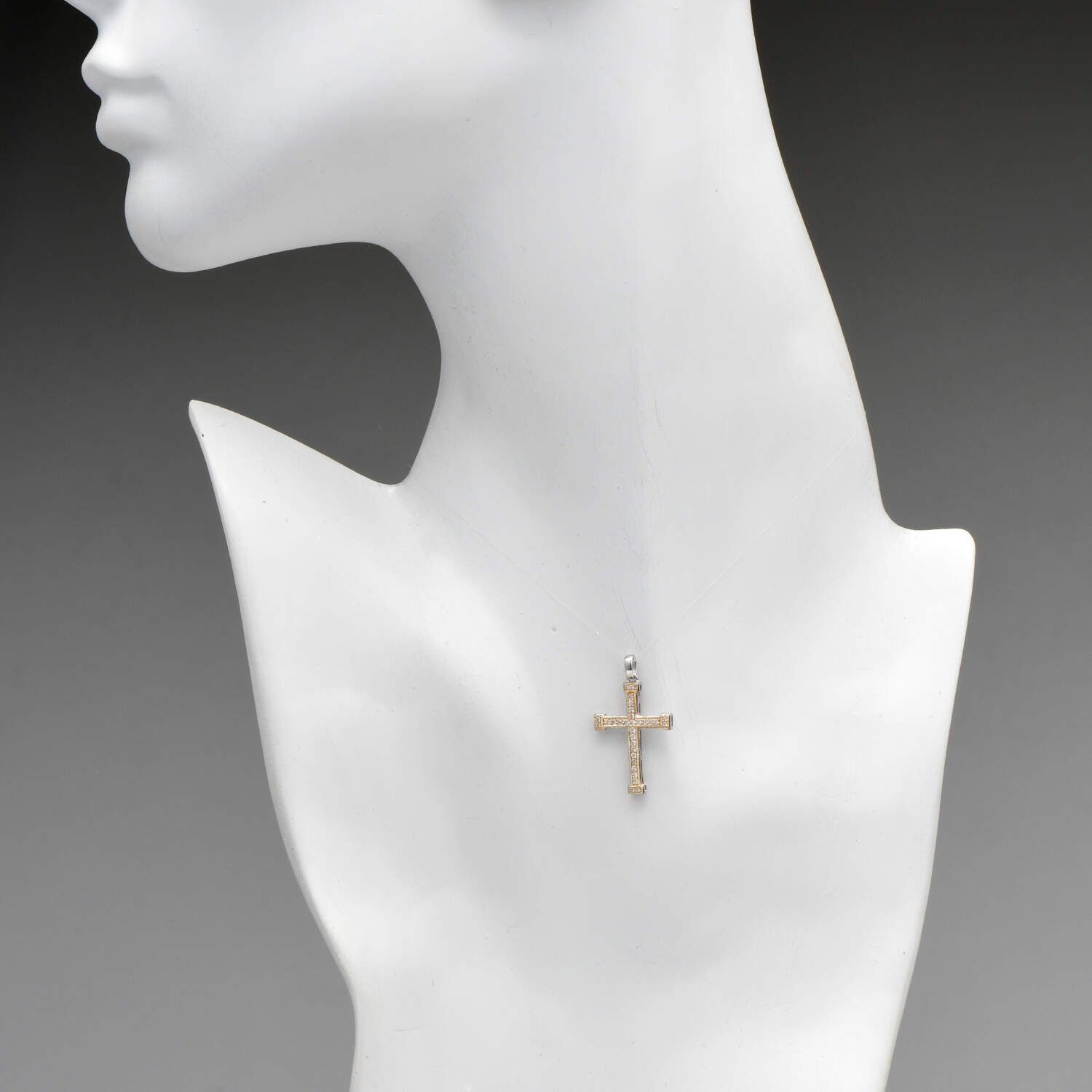 14KWY Diamond(0.25) Cross Pendant-3