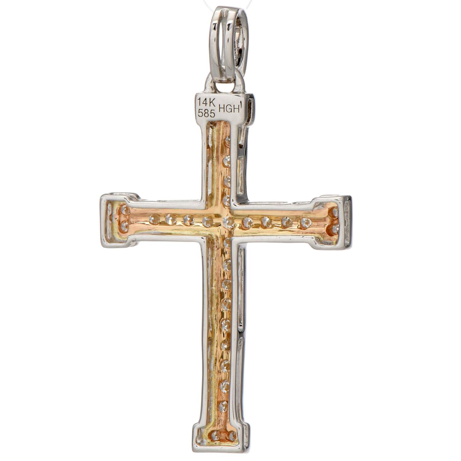 14KWY Diamond(0.25) Cross Pendant-2