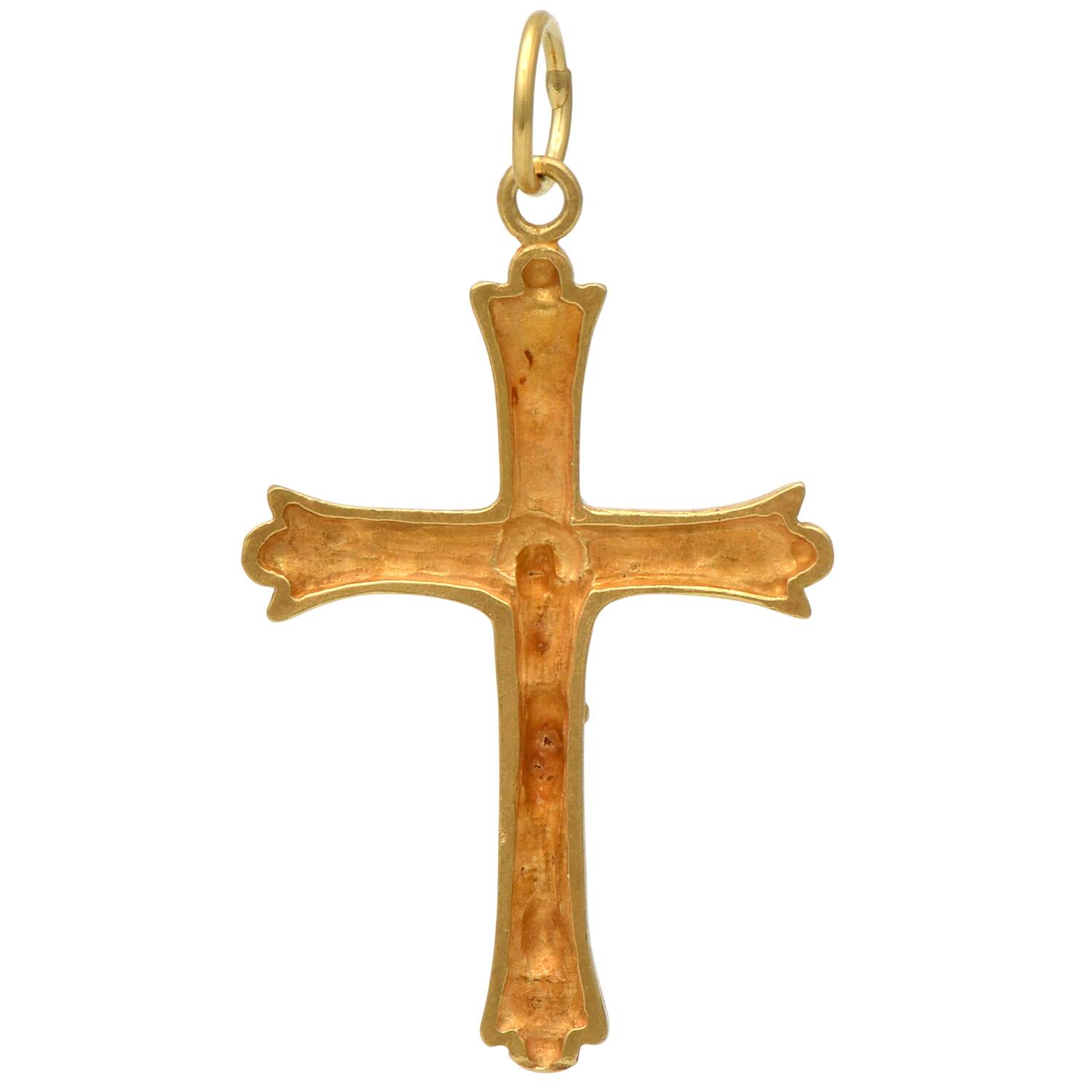 18KY Textured Crucifix Pendant-2