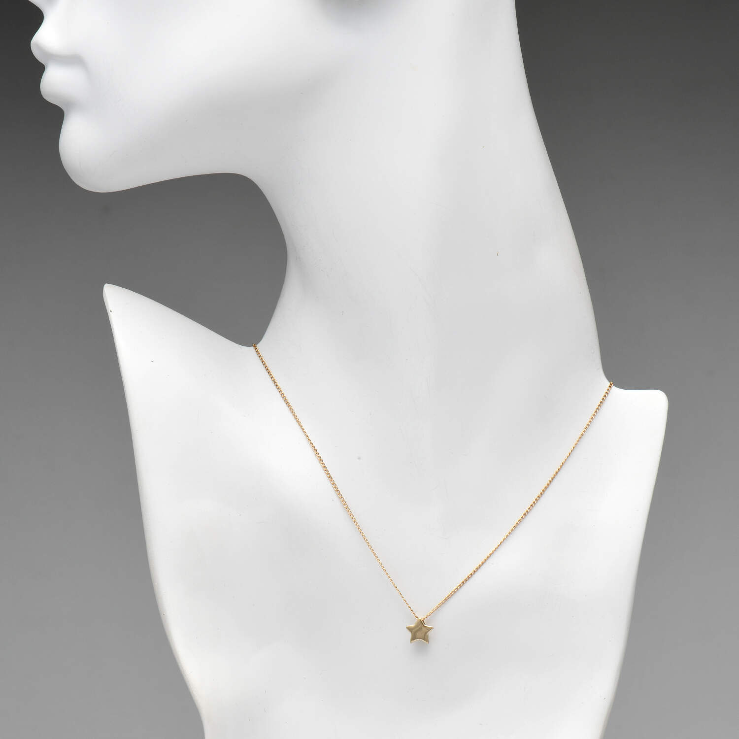 14KY Cable Chain with Gold Plated Star Pendant-4