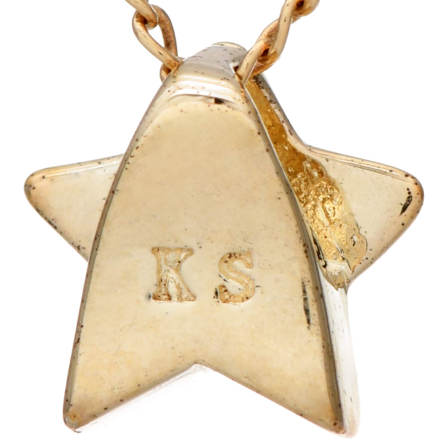 14KY Cable Chain with Gold Plated Star Pendant-2
