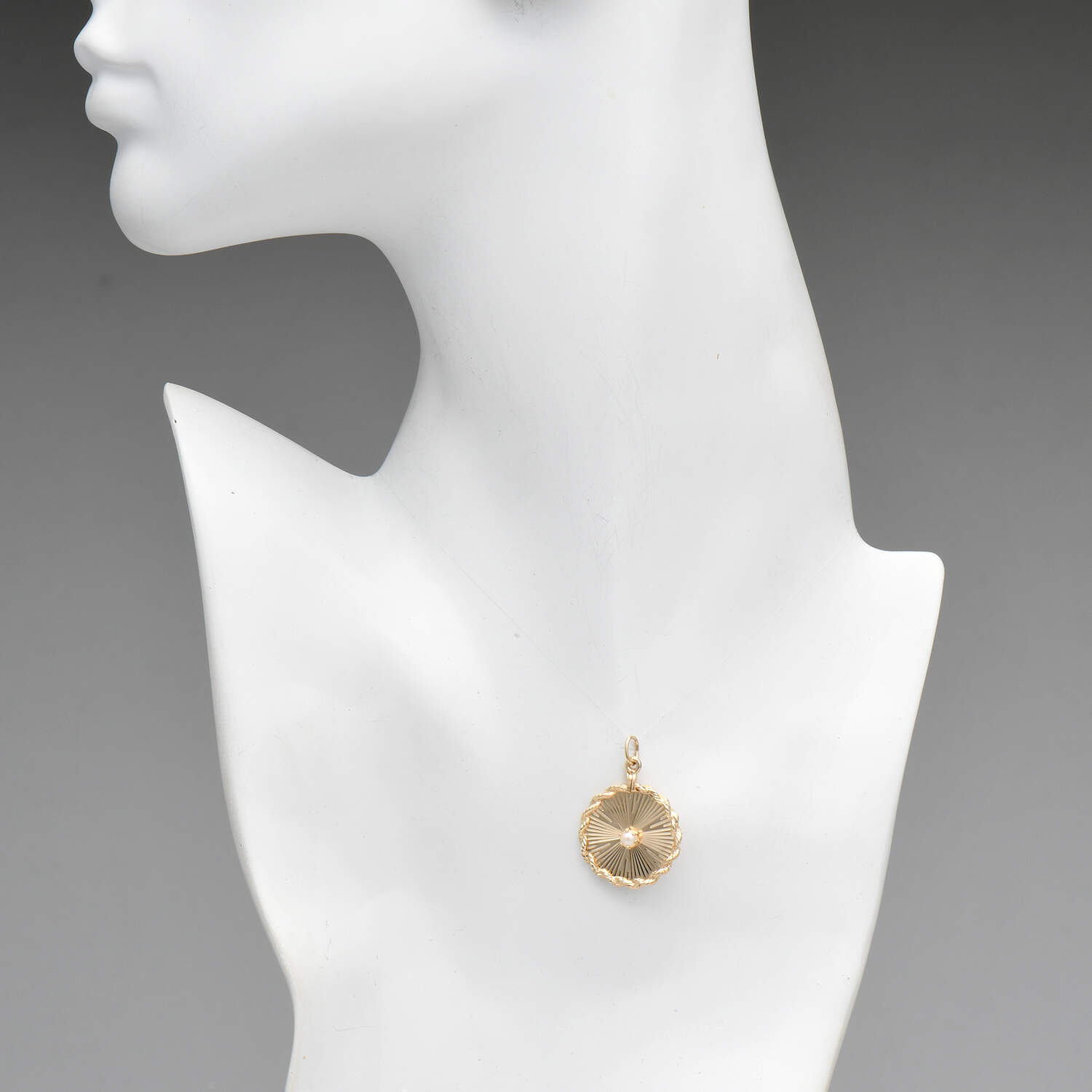 14KY Sunburst Disc Pearl(3.75mm) Pendant-3