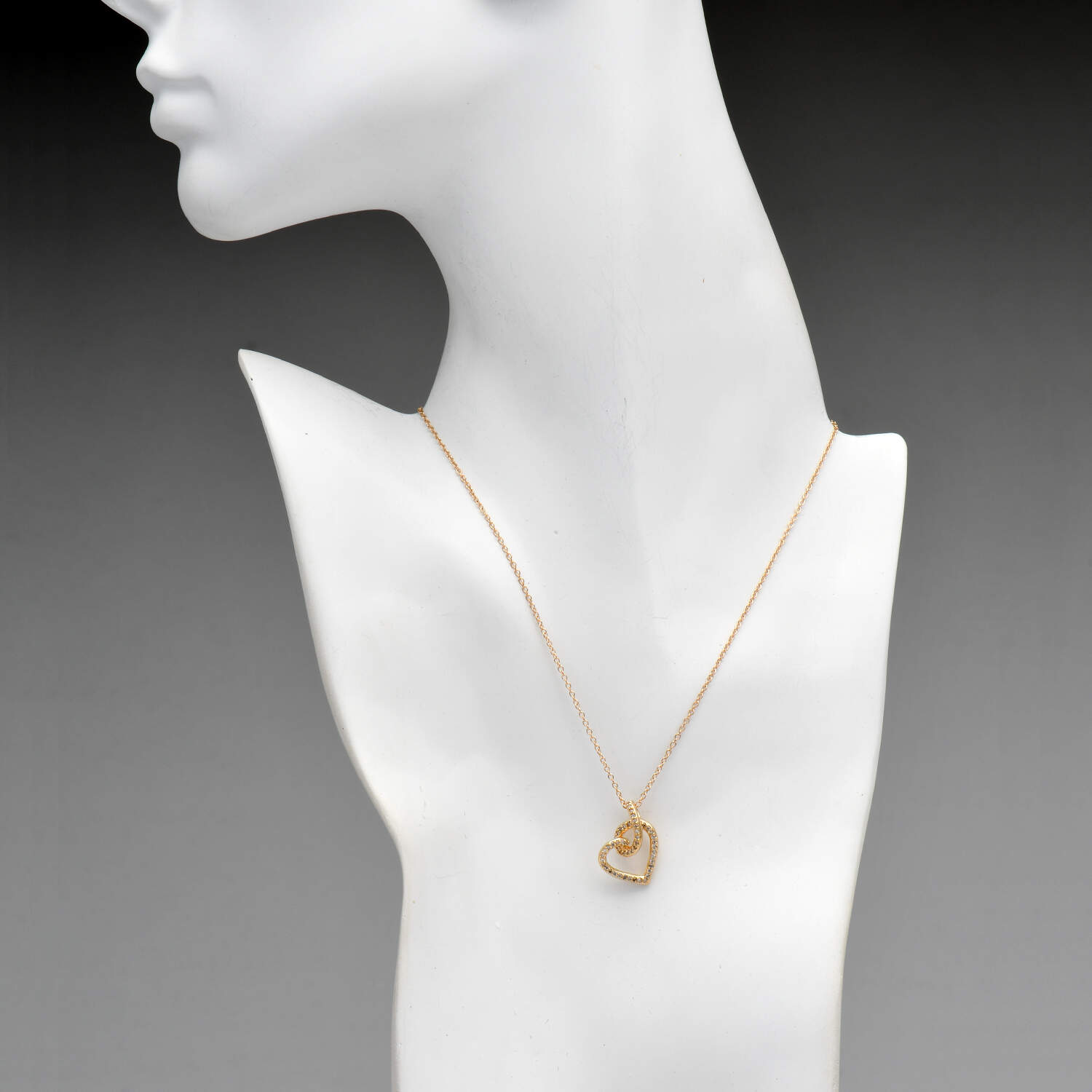 14KY Effy Pave Diamond(0.50) Stylized Heart Pendant-4