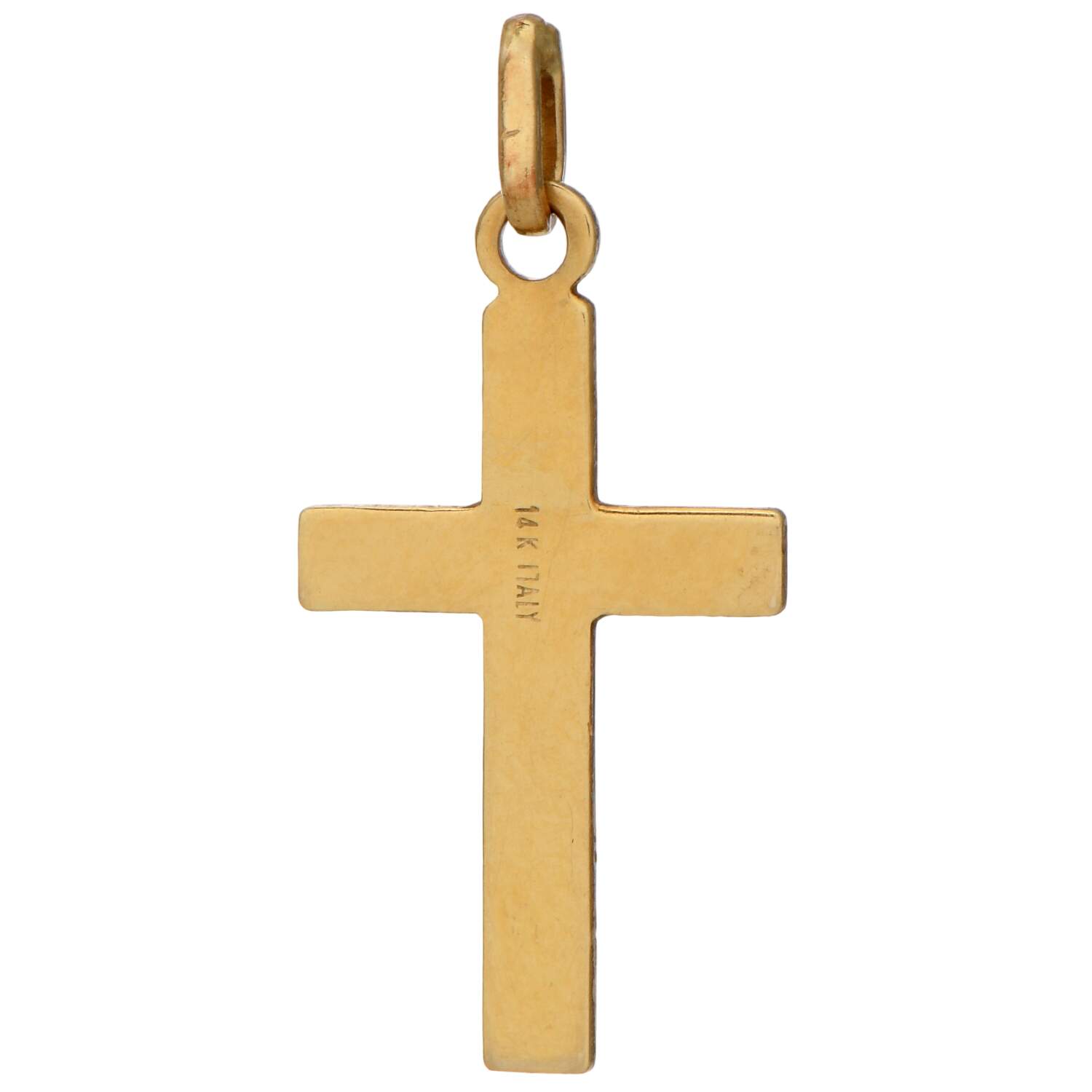 14KY Italian Diamond-Cut Radiant Cross Pendant-2
