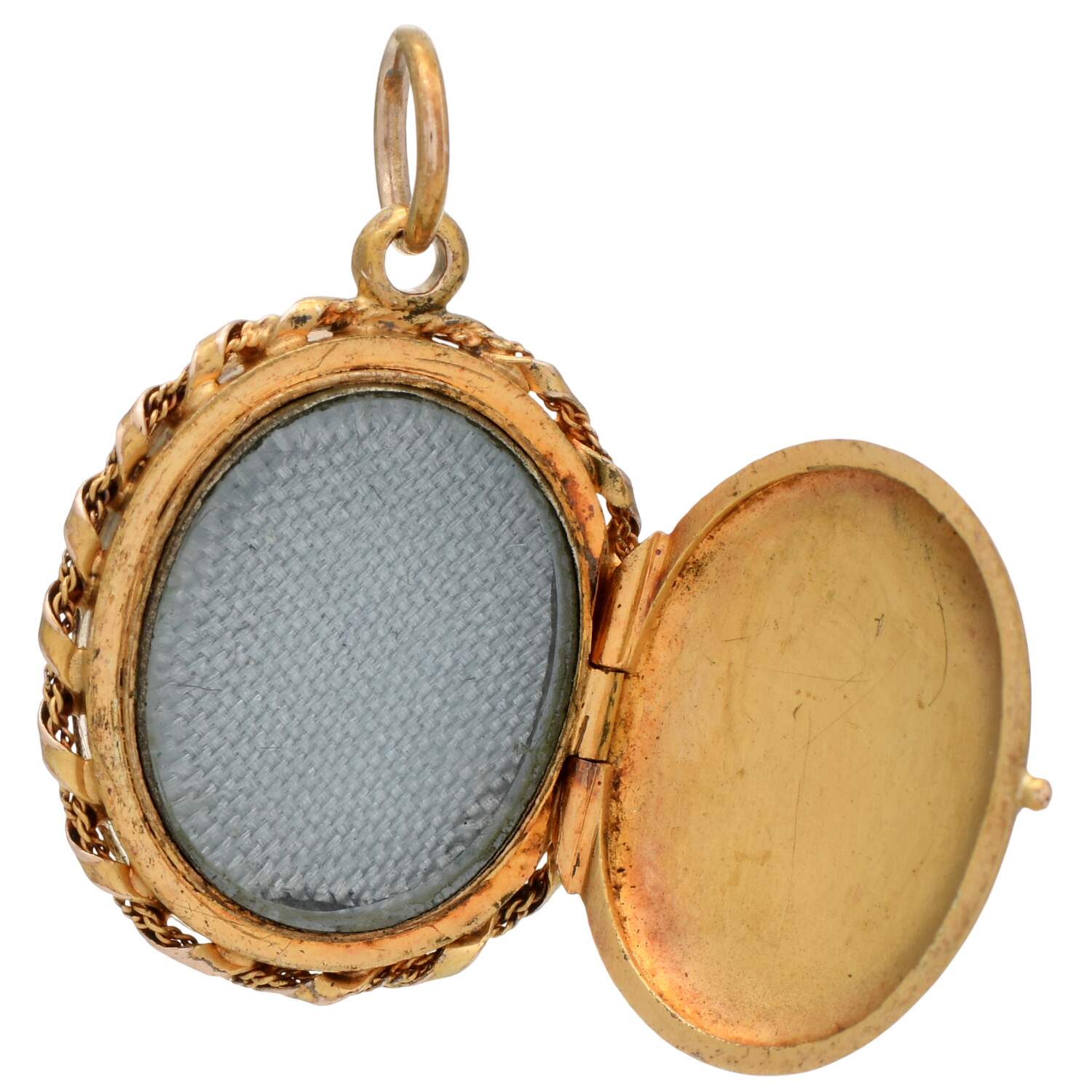 19KY Victorian Blue Enamel & Seed Pearl(1.75-3.0 mm) Locket Pendant-3