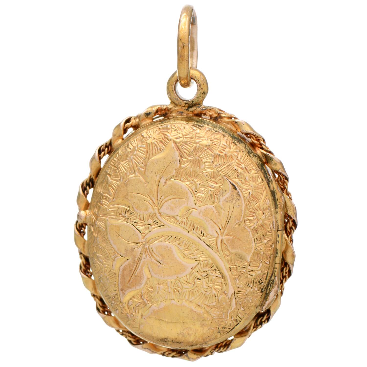 19KY Victorian Blue Enamel & Seed Pearl(1.75-3.0 mm) Locket Pendant-2