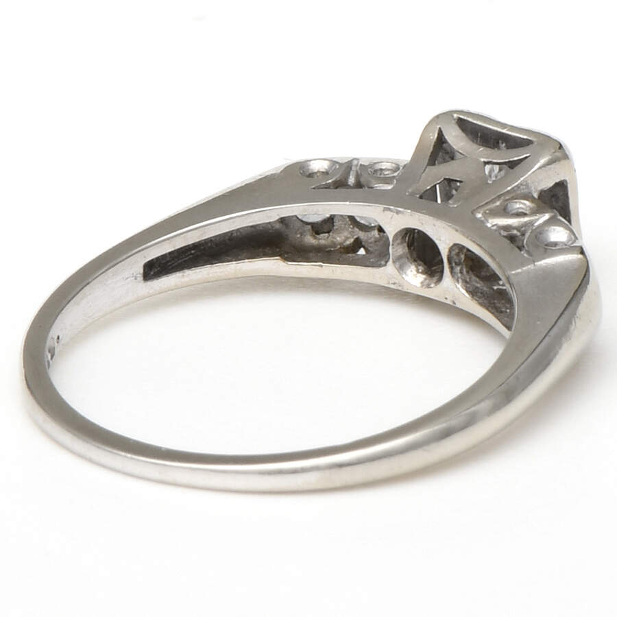 14KW Vintage Diamond(0.63) Bridal Ring-2