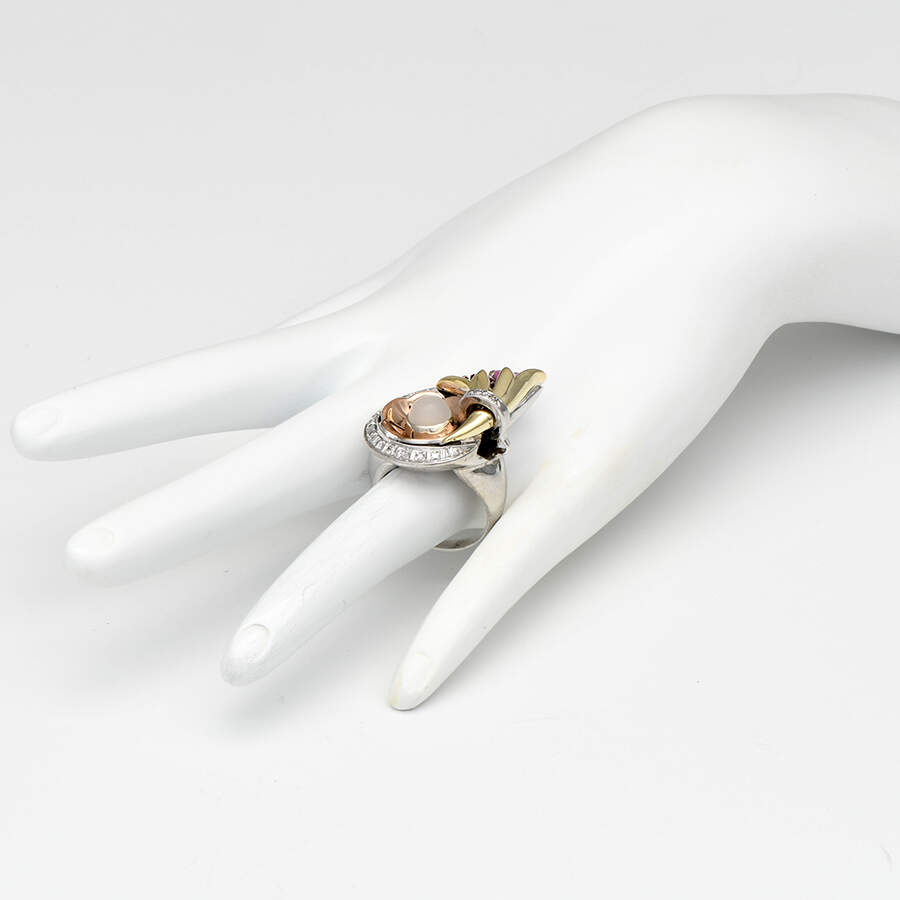 14KWRY Retro Modern Multi-Gemstone  Ring-5