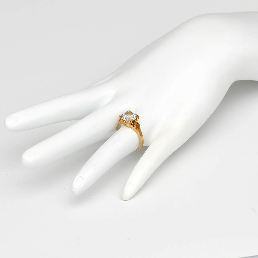 14KY Retro Modern Zircon(2.9) Ring-5