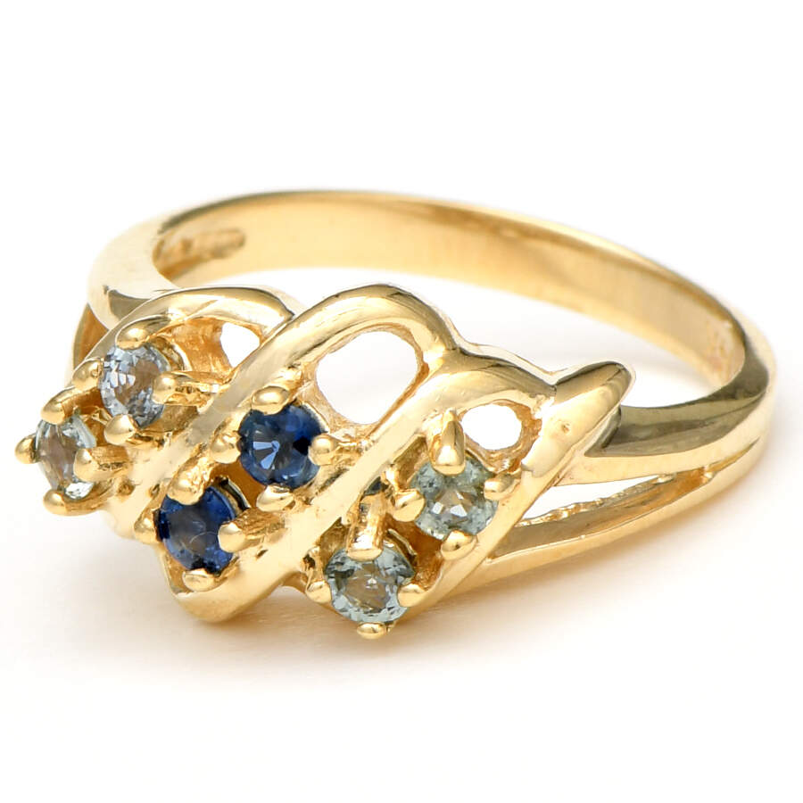 14KY Dark & Light Blue Sapphire(0.54) Ring-1