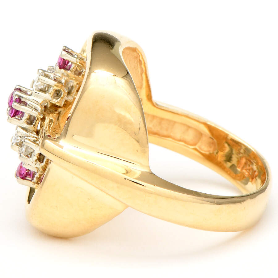 14KY Ruby(0.12) & Diamond(0.12) Modern Ring-3