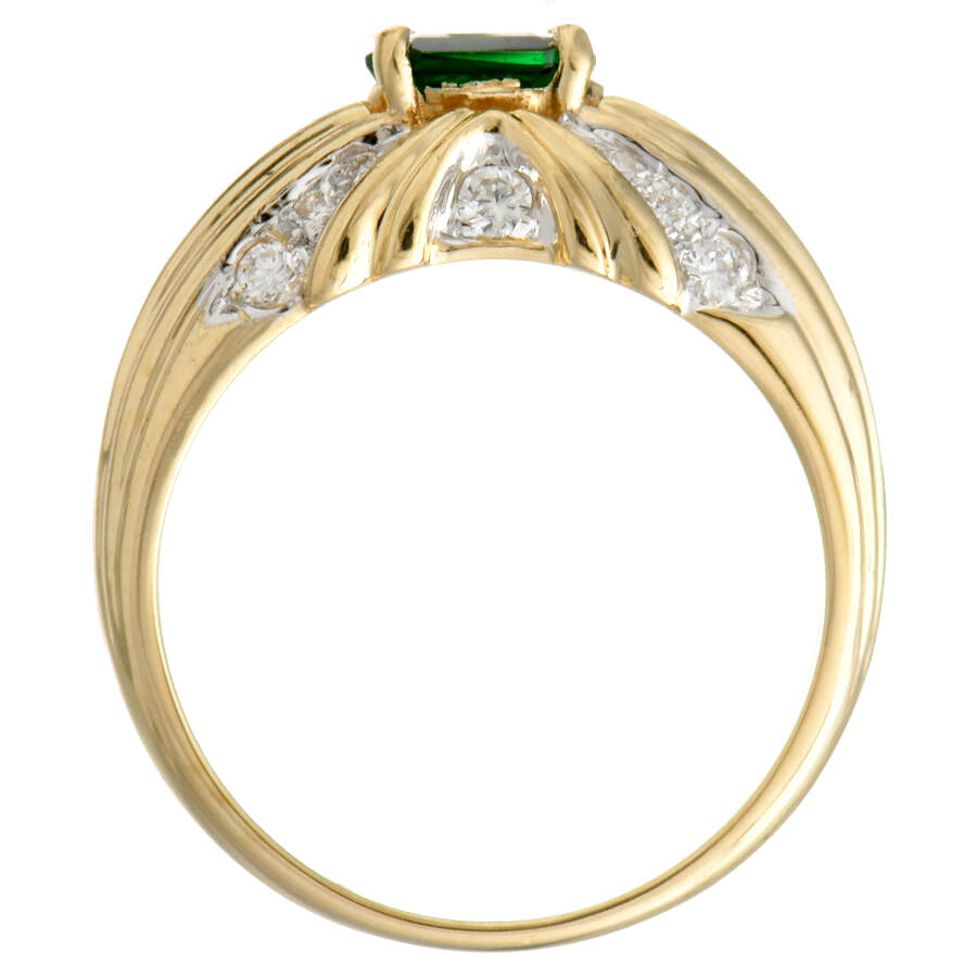 14KYW Tsavorite(0.90) & Diamond(0.35) Ring-4
