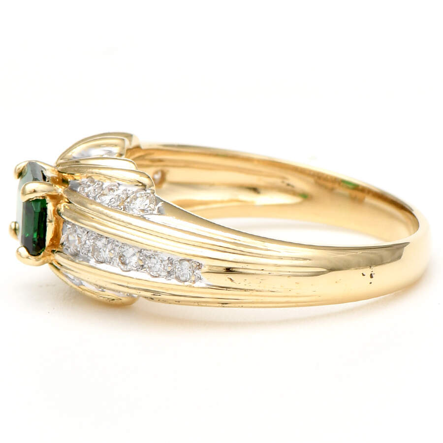14KYW Tsavorite(0.90) & Diamond(0.35) Ring-3