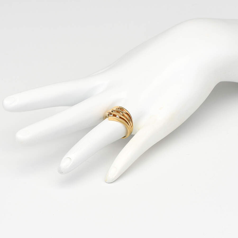14KY Vintage Diamond(0.27) Chevron Ring-5