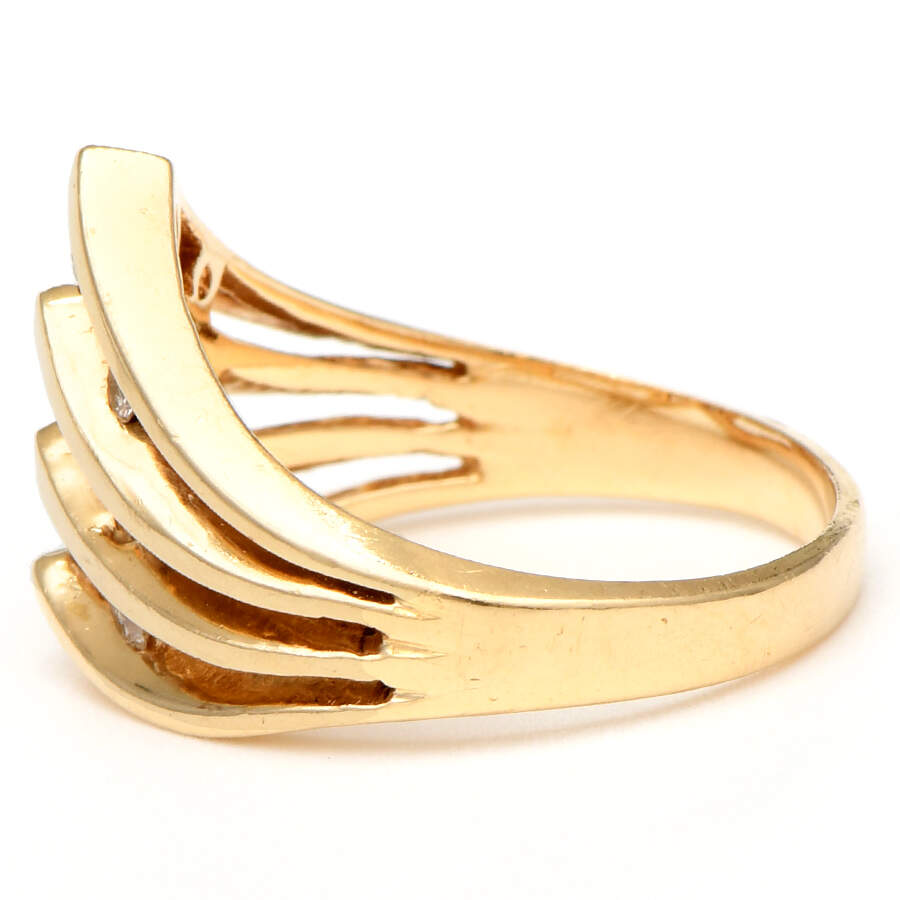 14KY Vintage Diamond(0.27) Chevron Ring-3