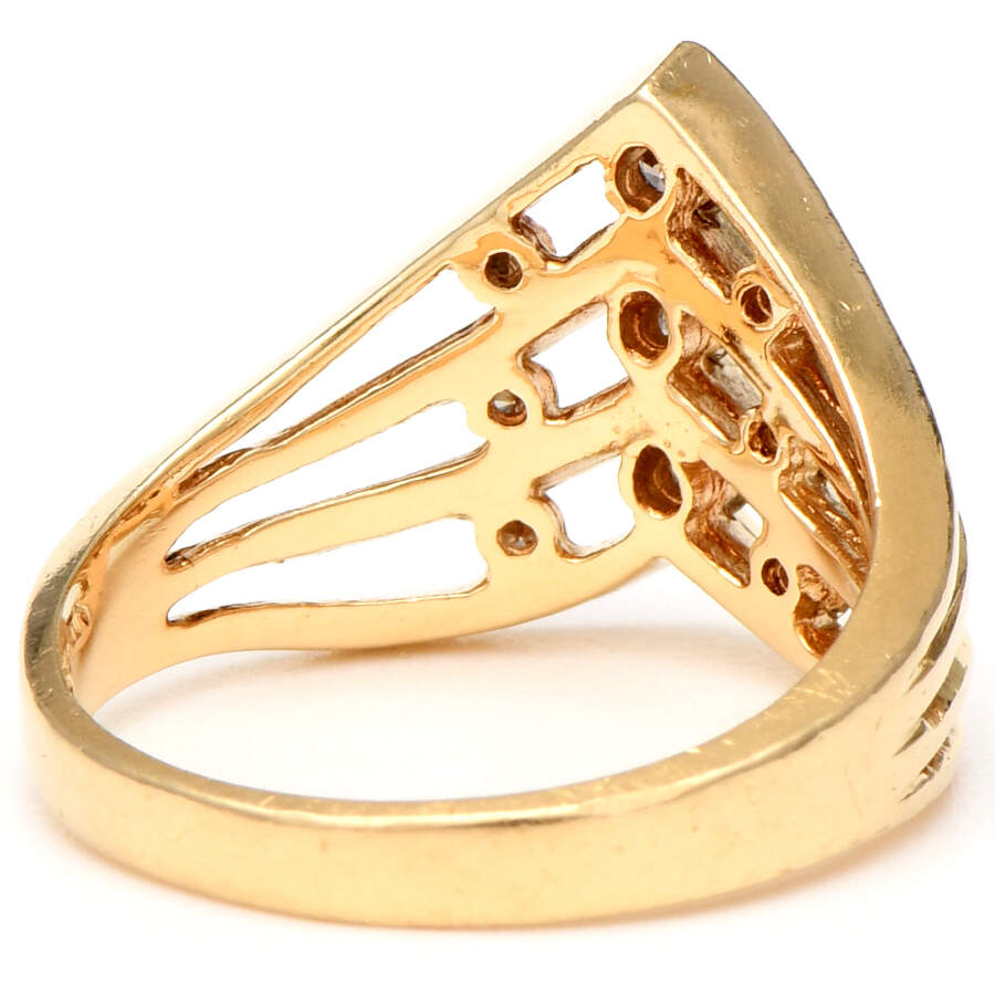 14KY Vintage Diamond(0.27) Chevron Ring-2
