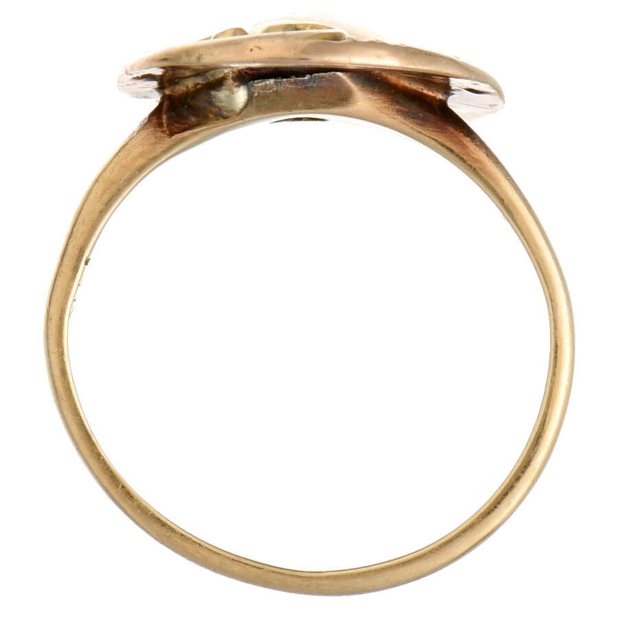 14KY Art Nouveau Diamond Accented Floral Ring-4