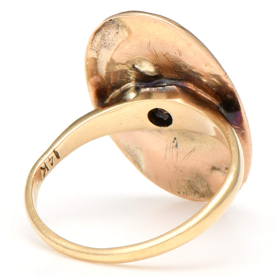 14KY Art Nouveau Diamond Accented Floral Ring-2