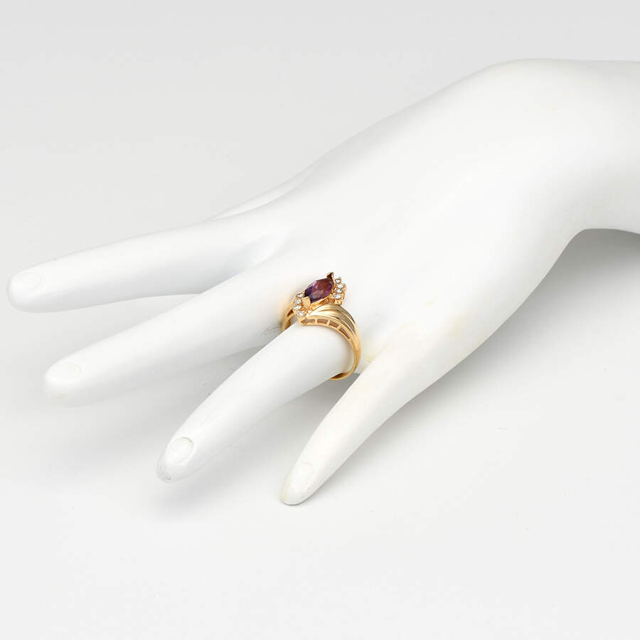14KY Amethyst(0.96) & Diamond(0.14) Ring-9