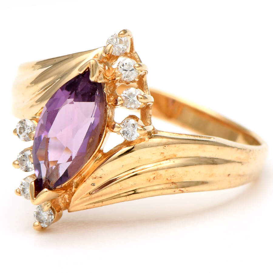 14KY Amethyst(0.96) & Diamond(0.14) Ring-5