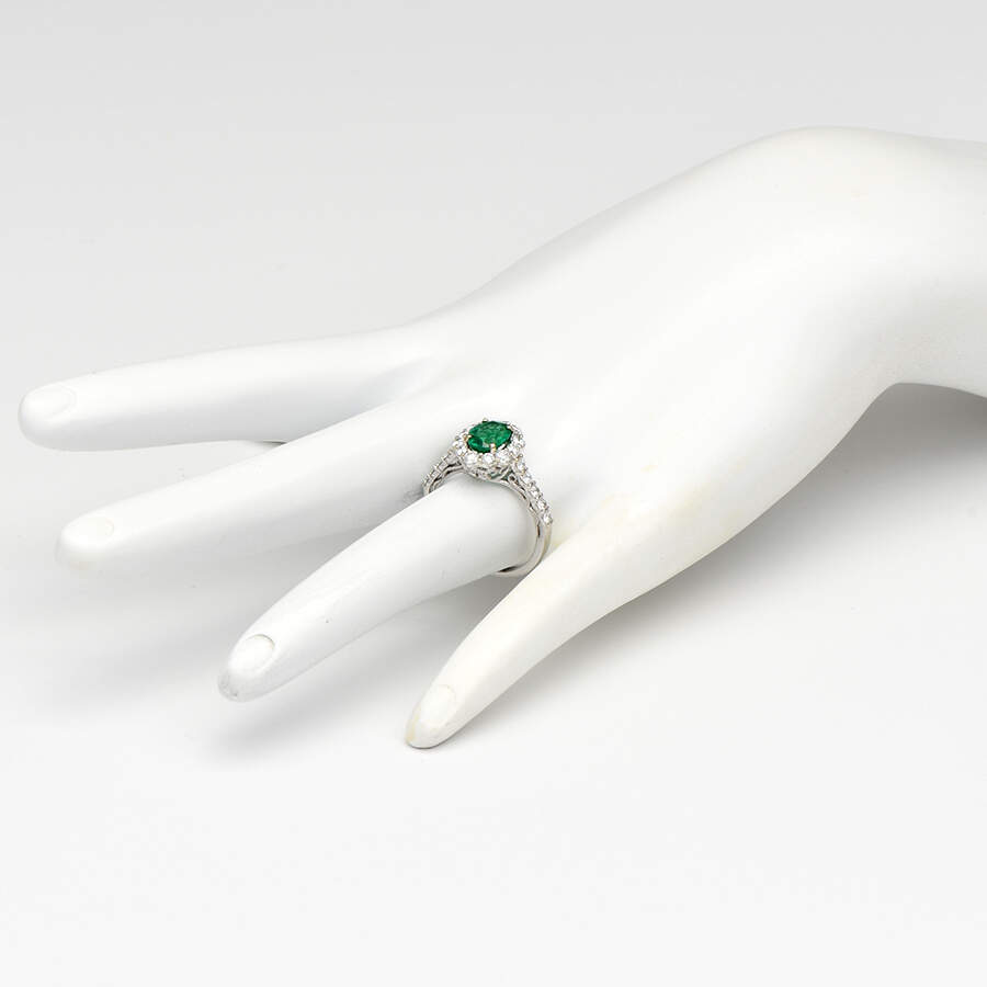 18KW Emerald(1.08) & Diamond(0.87) Ring-5