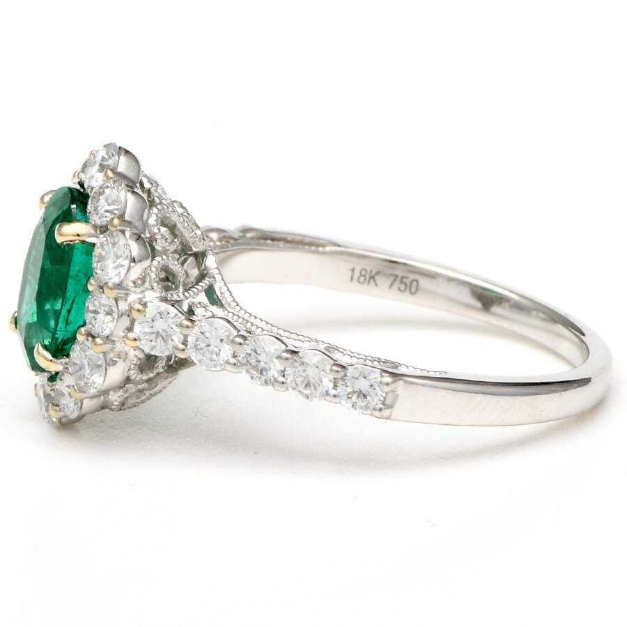 18KW Emerald(1.08) & Diamond(0.87) Ring-3