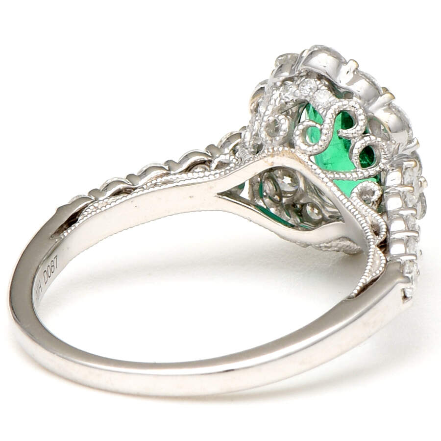 18KW Emerald(1.08) & Diamond(0.87) Ring-2