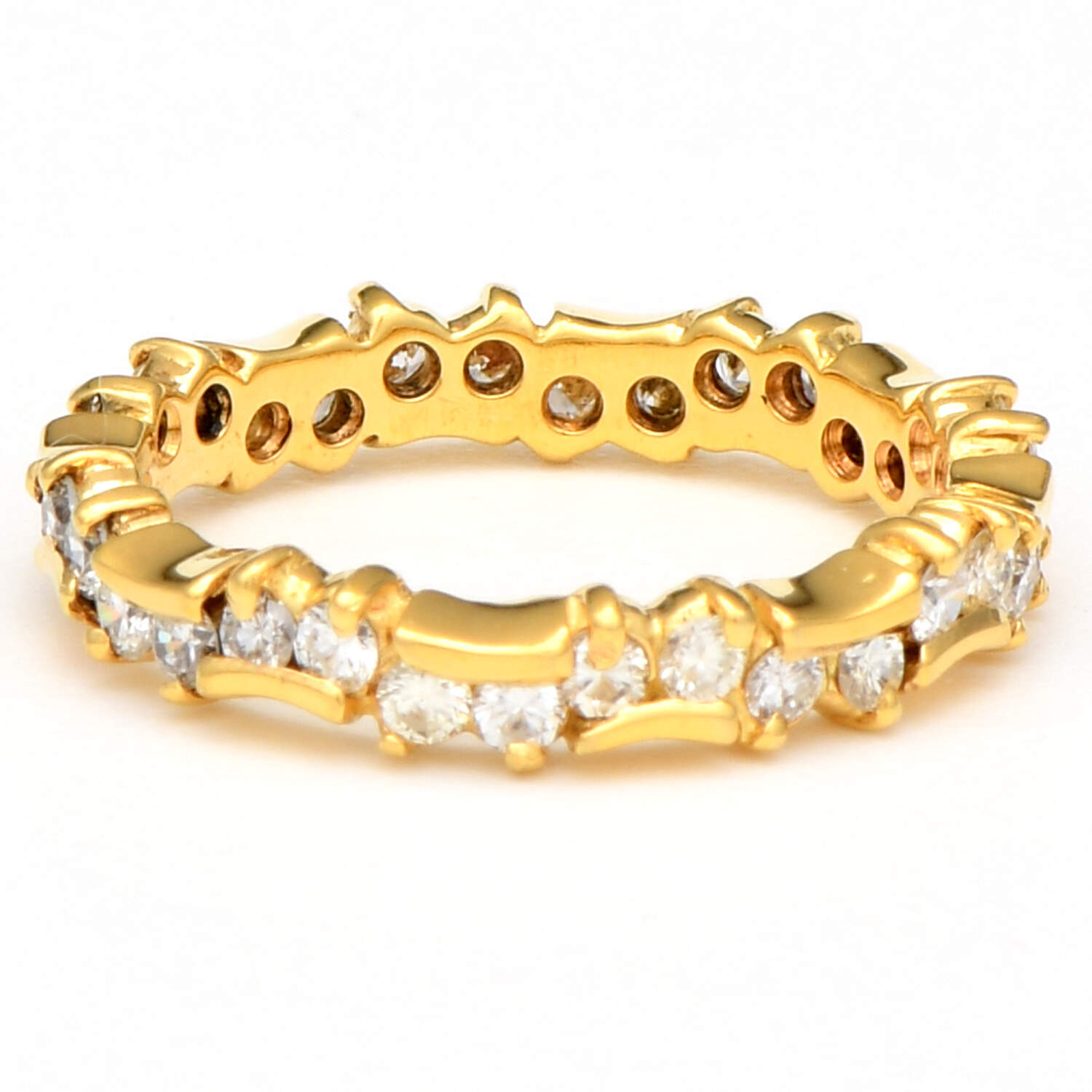 18KY Diamond(0.94) Eternity Band Ring-2