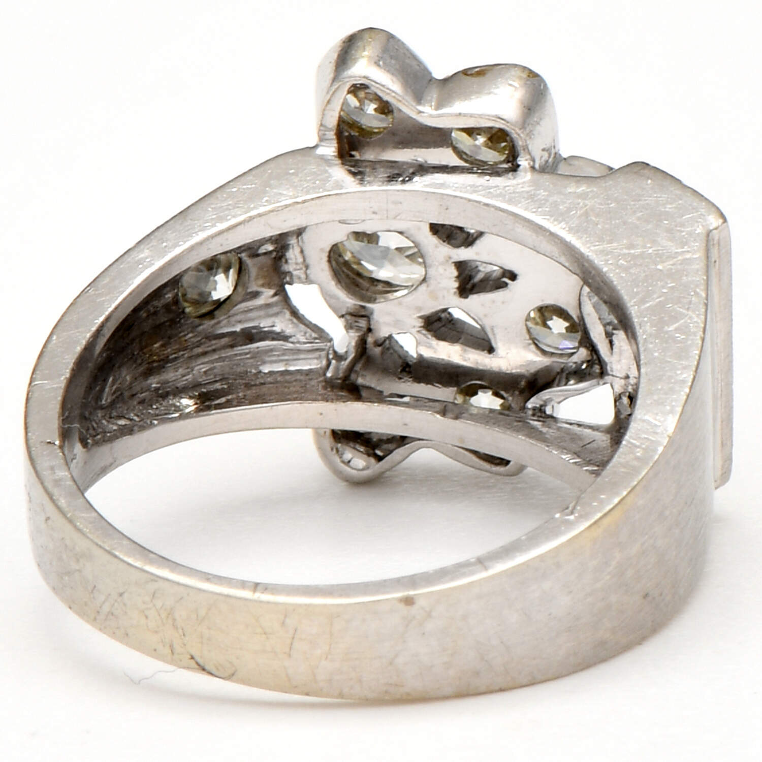 14KW Art Deco Diamond (2.13) Textured Ring-2