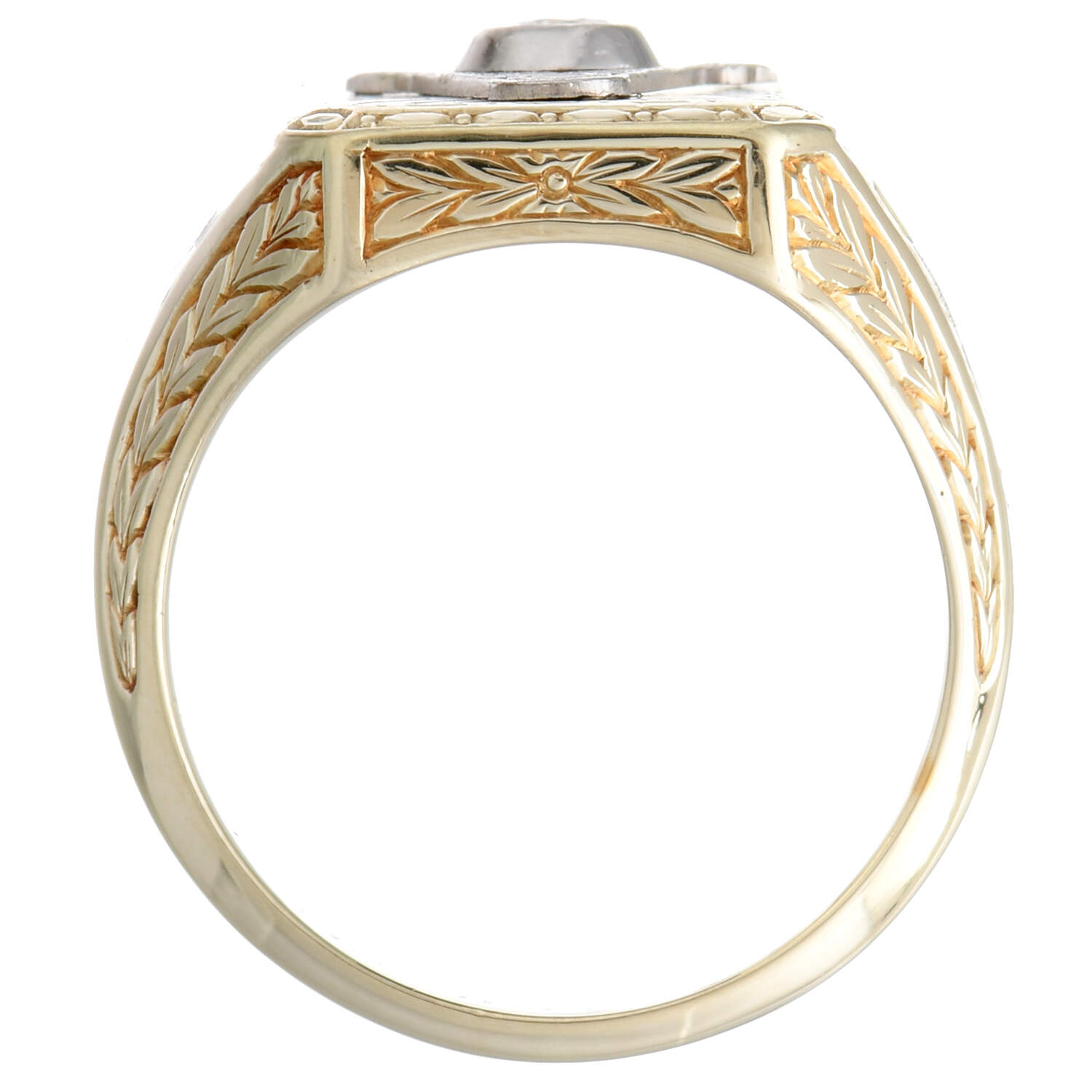 14KYW Master Mason Diamond(0.12) Ring-4