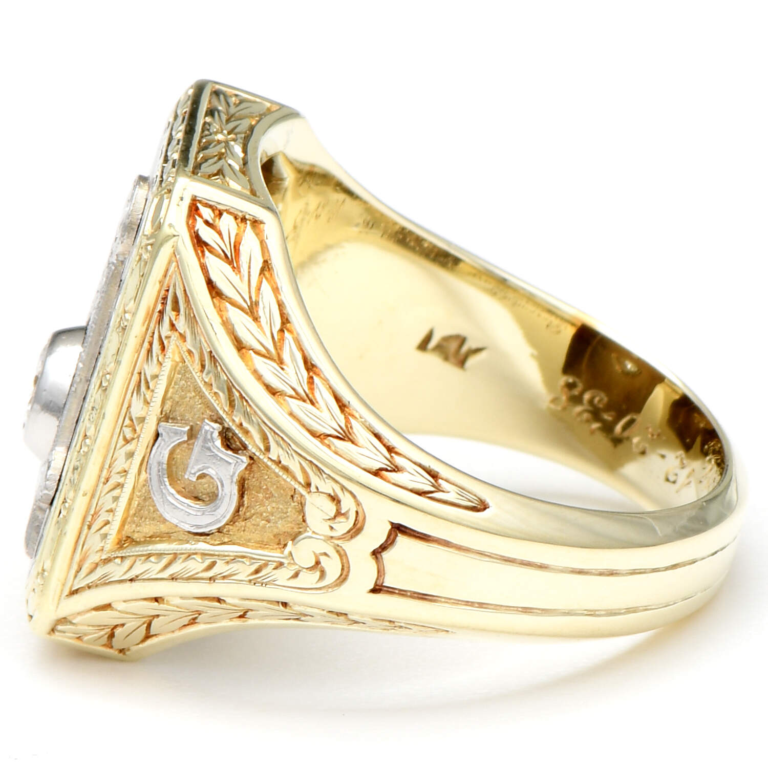 14KYW Master Mason Diamond(0.12) Ring-3