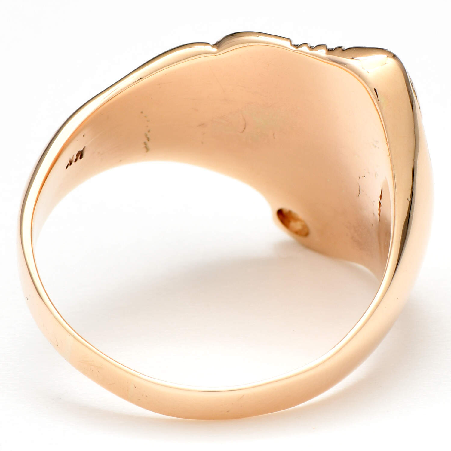 9KR Diamond(0.10) Signet Shield Ring-2