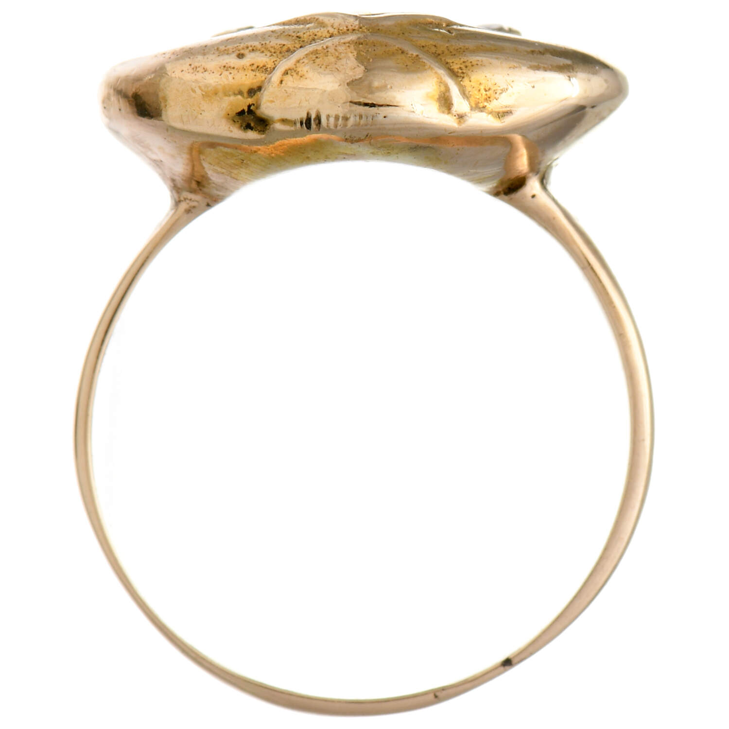 14/12KY Art Nouveau Diamond(0.05) & Green Enamel Lady Ring-4