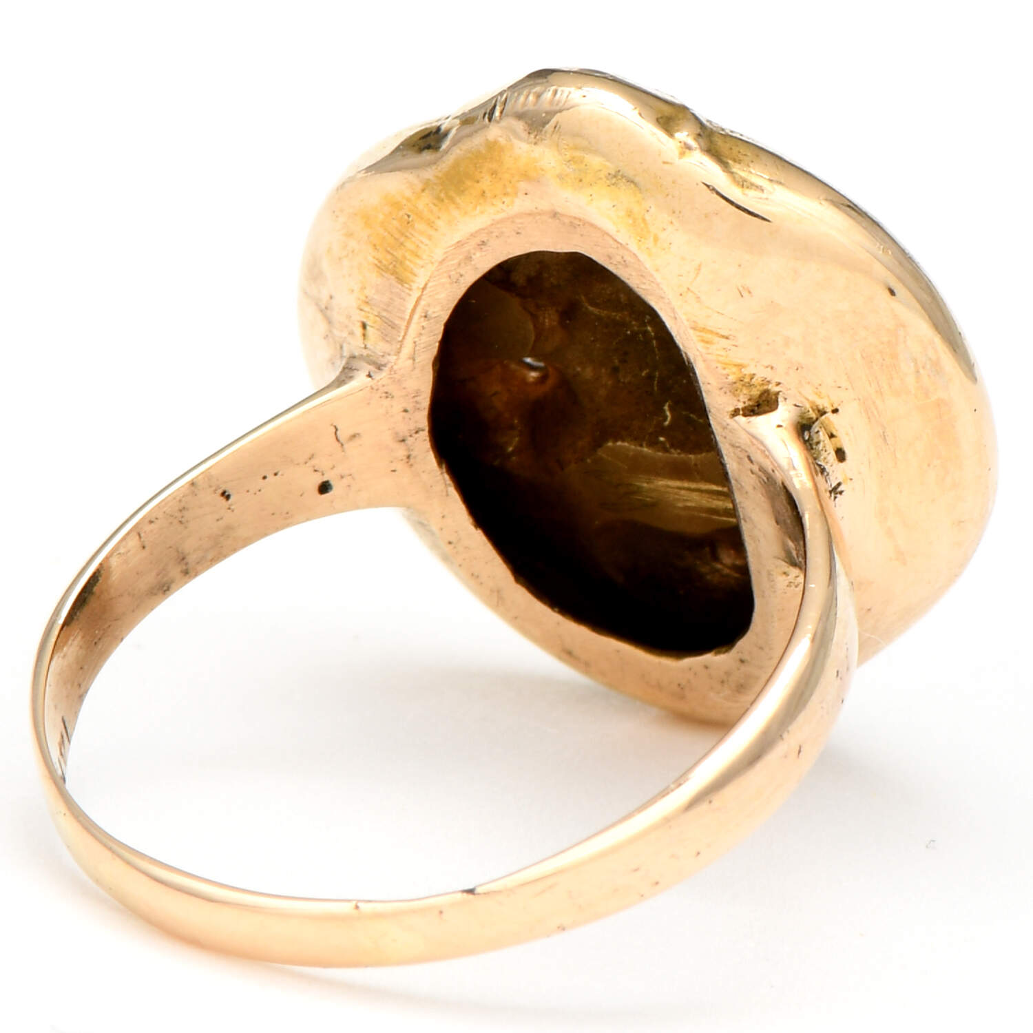 14/12KY Art Nouveau Diamond(0.05) & Green Enamel Lady Ring-2