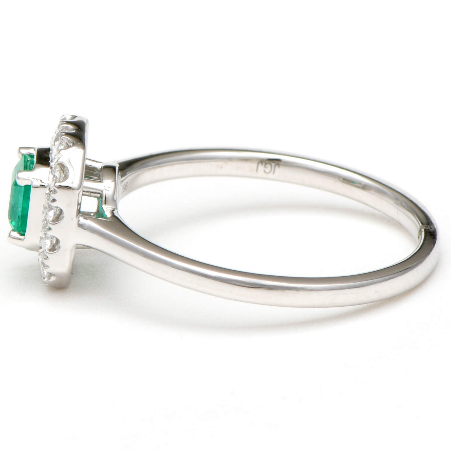 14KW Emerald(0.30) & Diamond Halo Ring-3