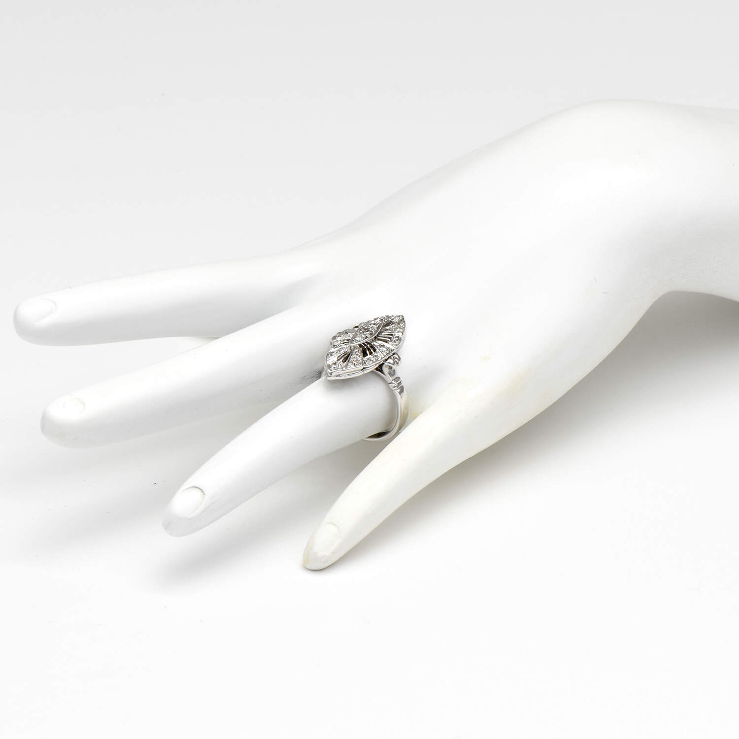 14KW Diamond(0.48) Navette Ring-5