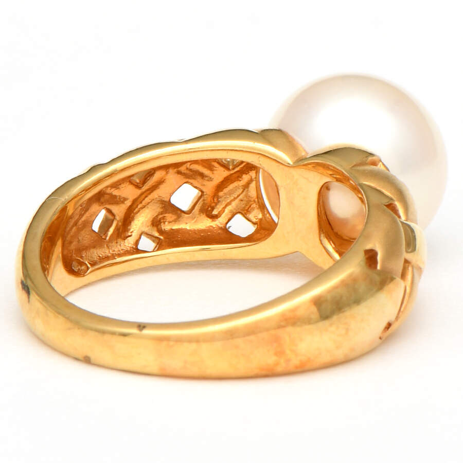 18KY Cultured Akoya Pearl Ring-2